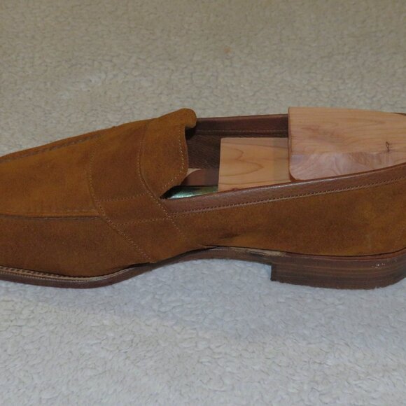 Edward Green x Leffot Buckingham Tobacco Suede Unlined Loafers 8E NWB main image 11